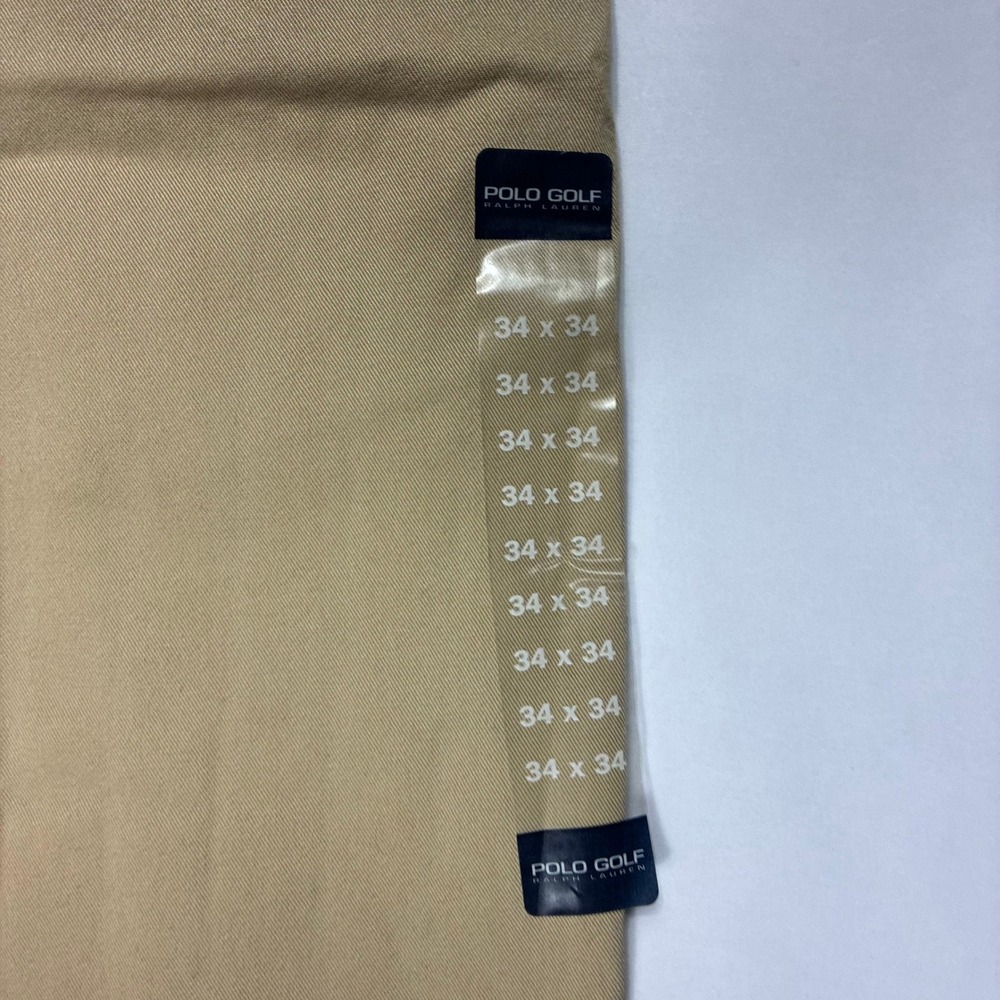 Polo Golf Ralph Lauren Mens Pleated Chino Pants Tan Khaki Cotton 34x34 - Picture 4 of 13